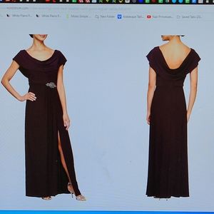 Alex Evenings cowl neck waist gown